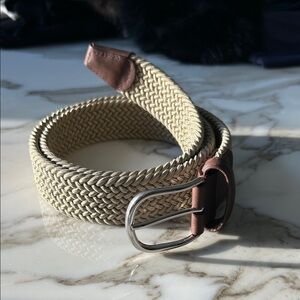 Men's Tan and Brown Woven Belt